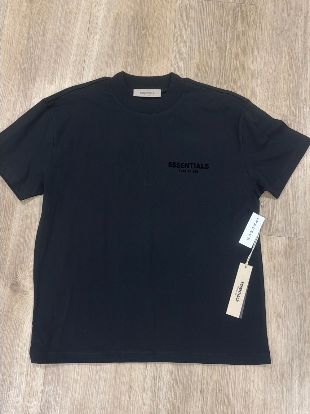 Fear of God Essentials Black Short Sleeve Logo Tee